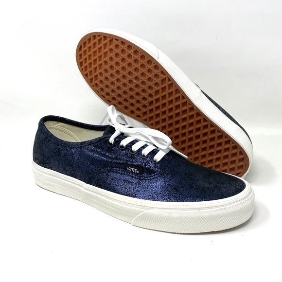 💖MEGA SALE💖Vans Authentic  Womens    Skate Blue Cracked Leather VN0A5HZS9FK - Picture 9 of 11